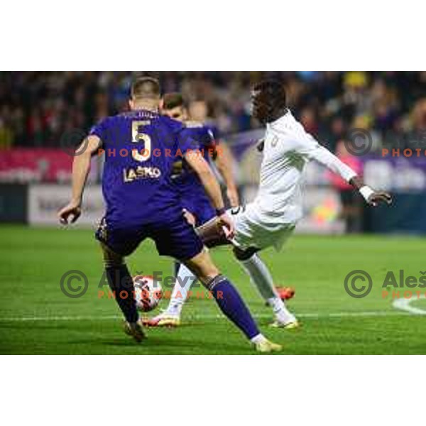 in action during Prva Liga Telemach football match between Maribor and Olimpija in Maribor, Slovenia on October 2, 2021