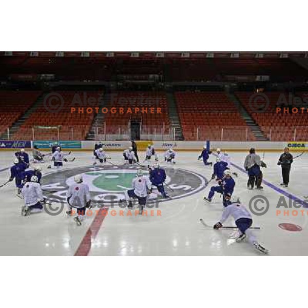 Slovenia ice-hockey team during practice before start of IIHF World championship 2008 in Metro Centre, Halifax, Nova Scotia, Canada 1st of May 2008. Photo by Ales Fevzer 