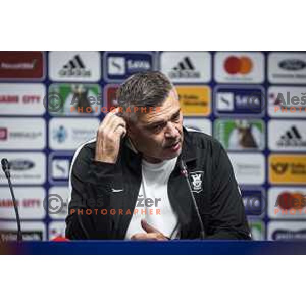 Savo Milosevic, head coach of Olimpija at the press conference after Prva liga Telemach football match between Maribor and Olimpija in Ljudski vrt, Maribor, Slovenia on October 2, 2021