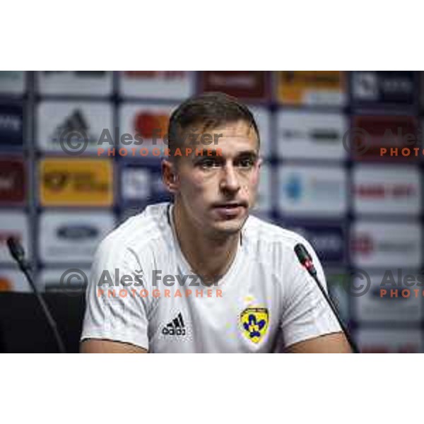 Marko Alvir at the press conference after Prva liga Telemach football match between Maribor and Olimpija in Ljudski vrt, Maribor, Slovenia on October 2, 2021