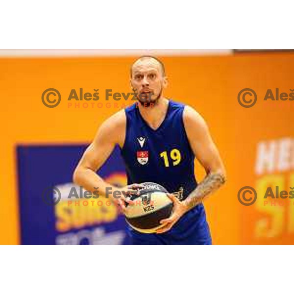 in action during Nova KBM league basketball match between Helios Suns and Hopsi Polzela in Domzale, Slovenia on October 2, 2021