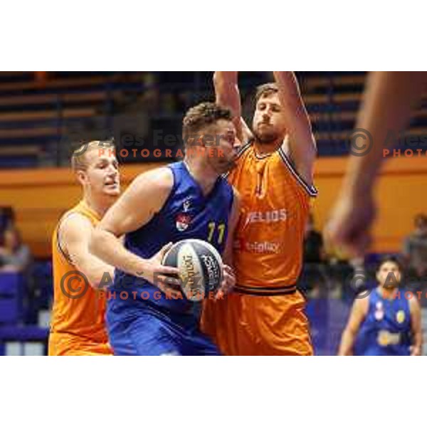 in action during Nova KBM league basketball match between Helios Suns and Hopsi Polzela in Domzale, Slovenia on October 2, 2021