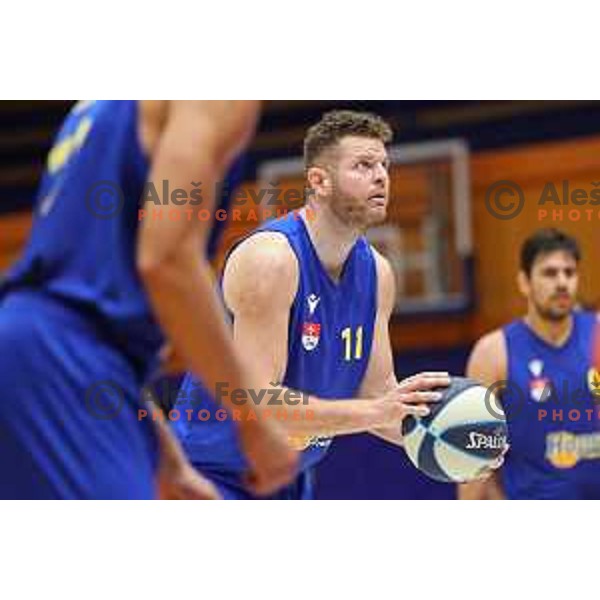 in action during Nova KBM league basketball match between Helios Suns and Hopsi Polzela in Domzale, Slovenia on October 2, 2021