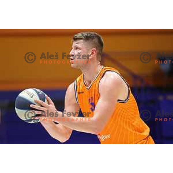 in action during Nova KBM league basketball match between Helios Suns and Hopsi Polzela in Domzale, Slovenia on October 2, 2021