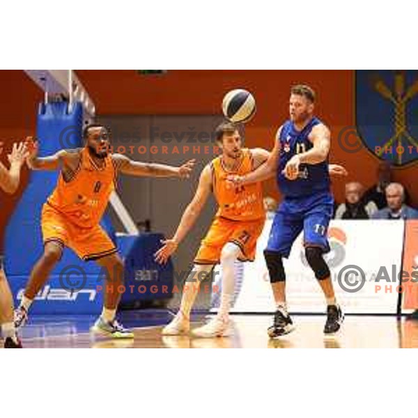 in action during Nova KBM league basketball match between Helios Suns and Hopsi Polzela in Domzale, Slovenia on October 2, 2021