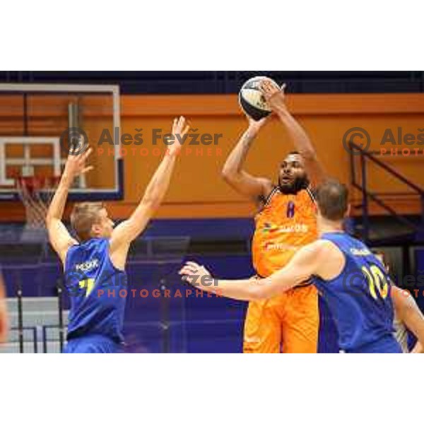 Carlbe Lee Ervin in action during Nova KBM league basketball match between Helios Suns and Hopsi Polzela in Domzale, Slovenia on October 2, 2021