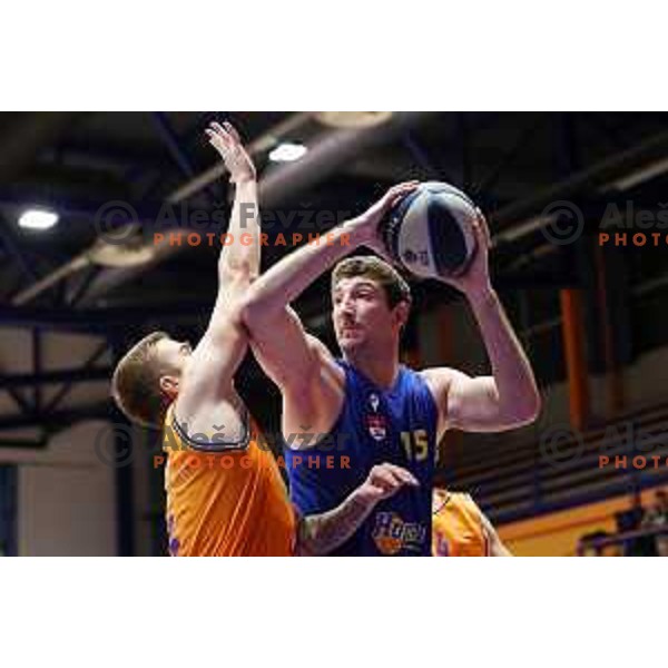 in action during Nova KBM league basketball match between Helios Suns and Hopsi Polzela in Domzale, Slovenia on October 2, 2021