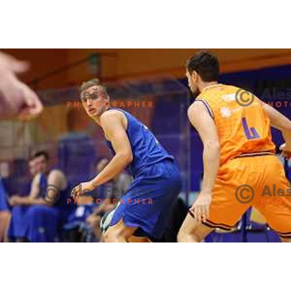 in action during Nova KBM league basketball match between Helios Suns and Hopsi Polzela in Domzale, Slovenia on October 2, 2021