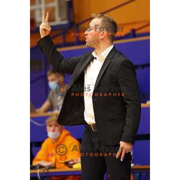 in action during Nova KBM league basketball match between Helios Suns and Hopsi Polzela in Domzale, Slovenia on October 2, 2021