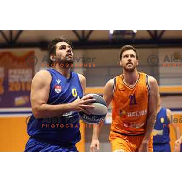 in action during Nova KBM league basketball match between Helios Suns and Hopsi Polzela in Domzale, Slovenia on October 2, 2021