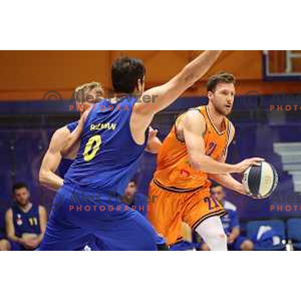 in action during Nova KBM league basketball match between Helios Suns and Hopsi Polzela in Domzale, Slovenia on October 2, 2021