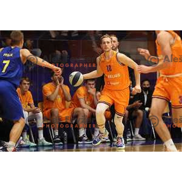 Urban Oman in action during Nova KBM league basketball match between Helios Suns and Hopsi Polzela in Domzale, Slovenia on October 2, 2021