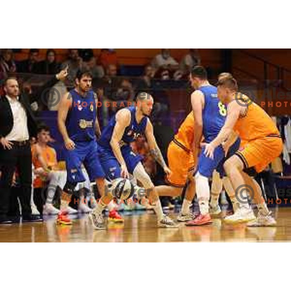 in action during Nova KBM league basketball match between Helios Suns and Hopsi Polzela in Domzale, Slovenia on October 2, 2021