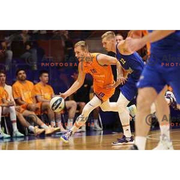 Urban Oman in action during Nova KBM league basketball match between Helios Suns and Hopsi Polzela in Domzale, Slovenia on October 2, 2021