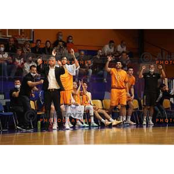 in action during Nova KBM league basketball match between Helios Suns and Hopsi Polzela in Domzale, Slovenia on October 2, 2021