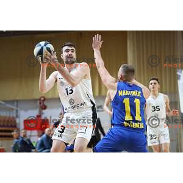 in action during Nova KBM league basketball match between Nutrispoint Ilirija and Šencur GGD in Ljubljana, Slovenia on October 2, 2021
