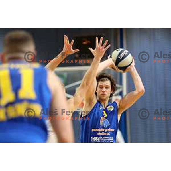 in action during Nova KBM league basketball match between Nutrispoint Ilirija and Šencur GGD in Ljubljana, Slovenia on October 2, 2021