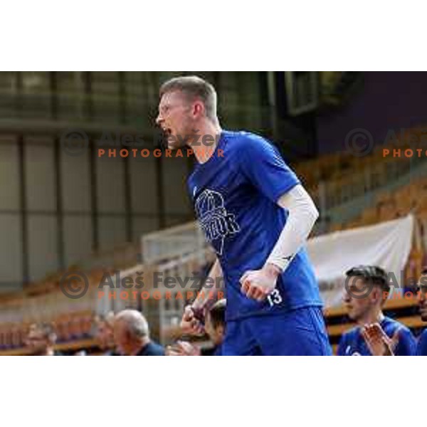 in action during Nova KBM league basketball match between Nutrispoint Ilirija and Šencur GGD in Ljubljana, Slovenia on October 2, 2021