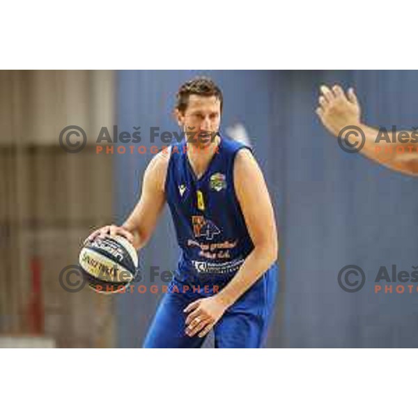 in action during Nova KBM league basketball match between Nutrispoint Ilirija and Šencur GGD in Ljubljana, Slovenia on October 2, 2021