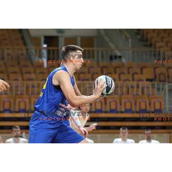 in action during Nova KBM league basketball match between Nutrispoint Ilirija and Šencur GGD in Ljubljana, Slovenia on October 2, 2021