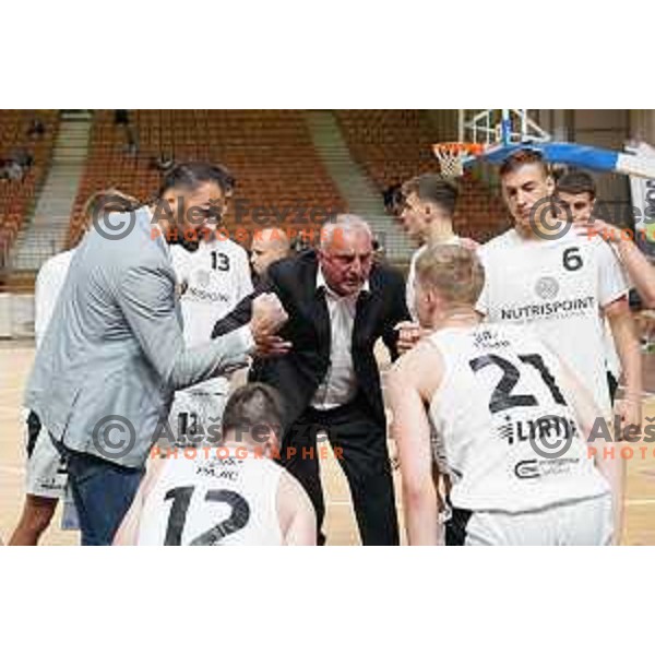 in action during Nova KBM league basketball match between Nutrispoint Ilirija and Šencur GGD in Ljubljana, Slovenia on October 2, 2021