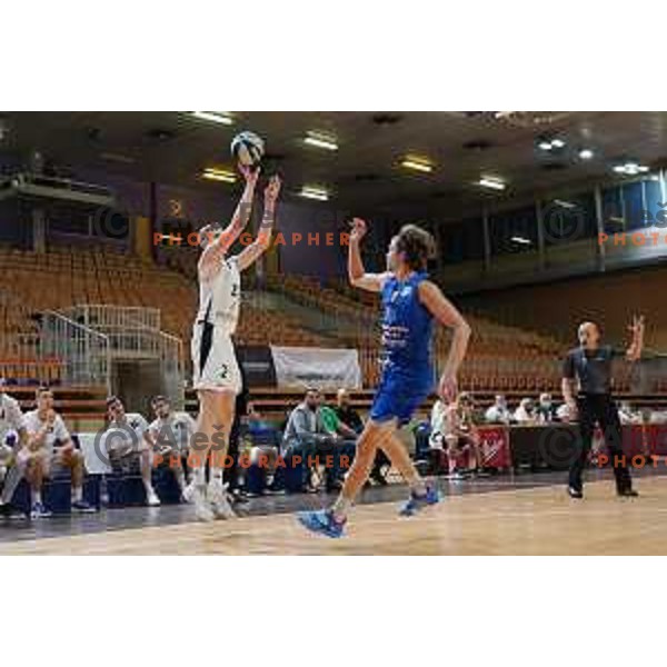 in action during Nova KBM league basketball match between Nutrispoint Ilirija and Šencur GGD in Ljubljana, Slovenia on October 2, 2021