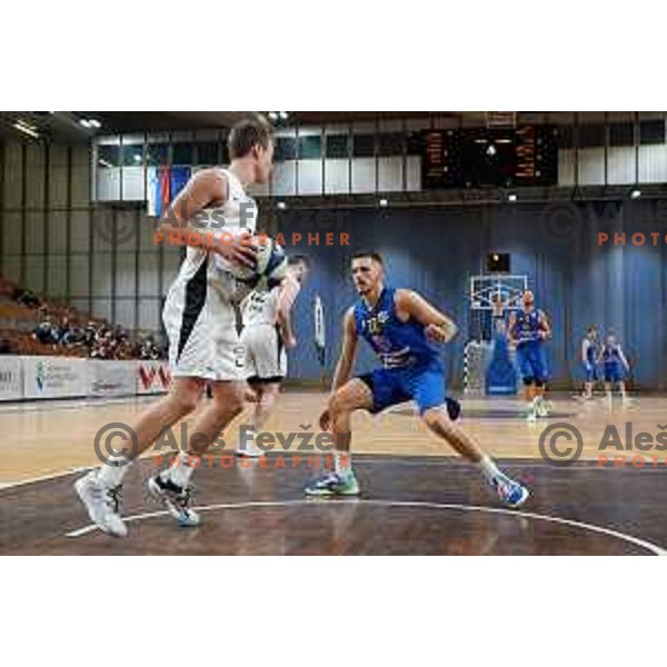 Dan Duscak in action during Nova KBM league basketball match between Nutrispoint Ilirija and Šencur GGD in Ljubljana, Slovenia on October 2, 2021