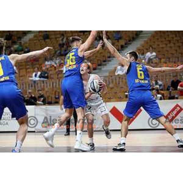 Dan Duscak in action during Nova KBM league basketball match between Nutrispoint Ilirija and Šencur GGD in Ljubljana, Slovenia on October 2, 2021