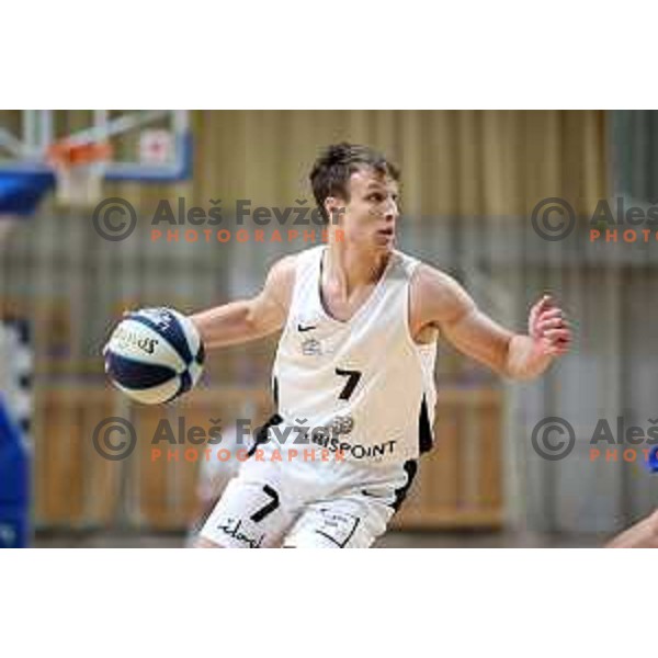 Dan Duscak in action during Nova KBM league basketball match between Nutrispoint Ilirija and Šencur GGD in Ljubljana, Slovenia on October 2, 2021