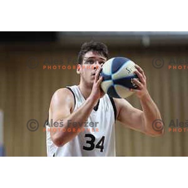 in action during Nova KBM league basketball match between Nutrispoint Ilirija and Šencur GGD in Ljubljana, Slovenia on October 2, 2021