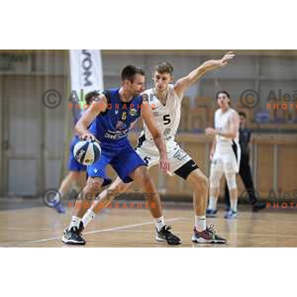 in action during Nova KBM league basketball match between Nutrispoint Ilirija and Šencur GGD in Ljubljana, Slovenia on October 2, 2021