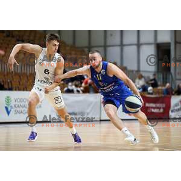 in action during Nova KBM league basketball match between Nutrispoint Ilirija and Šencur GGD in Ljubljana, Slovenia on October 2, 2021