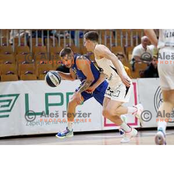 in action during Nova KBM league basketball match between Nutrispoint Ilirija and Šencur GGD in Ljubljana, Slovenia on October 2, 2021