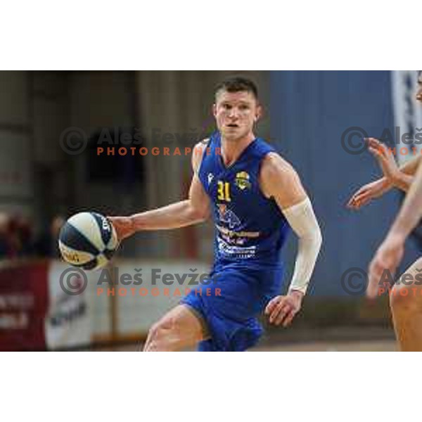 in action during Nova KBM league basketball match between Nutrispoint Ilirija and Šencur GGD in Ljubljana, Slovenia on October 2, 2021
