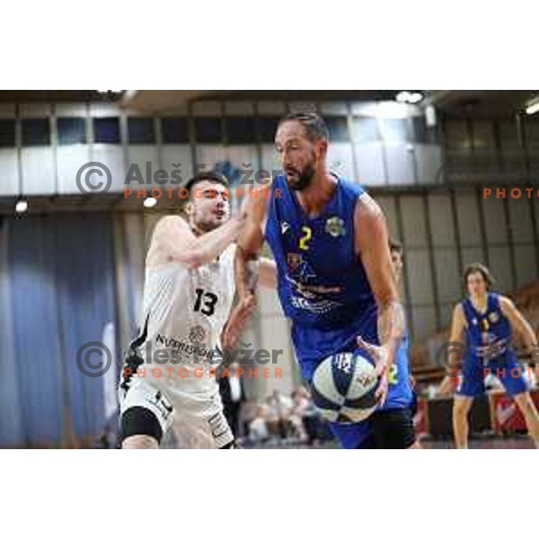 in action during Nova KBM league basketball match between Nutrispoint Ilirija and Šencur GGD in Ljubljana, Slovenia on October 2, 2021