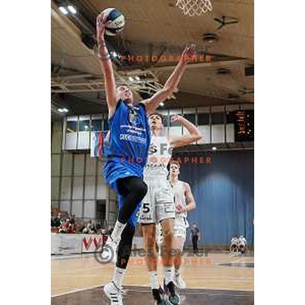 in action during Nova KBM league basketball match between Nutrispoint Ilirija and Šencur GGD in Ljubljana, Slovenia on October 2, 2021