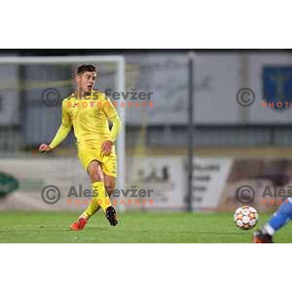 In action during UEFA Youth league football match between Domzale (SLO) and Empoli (ITA) in Domzale, Slovenia on September 29, 2021