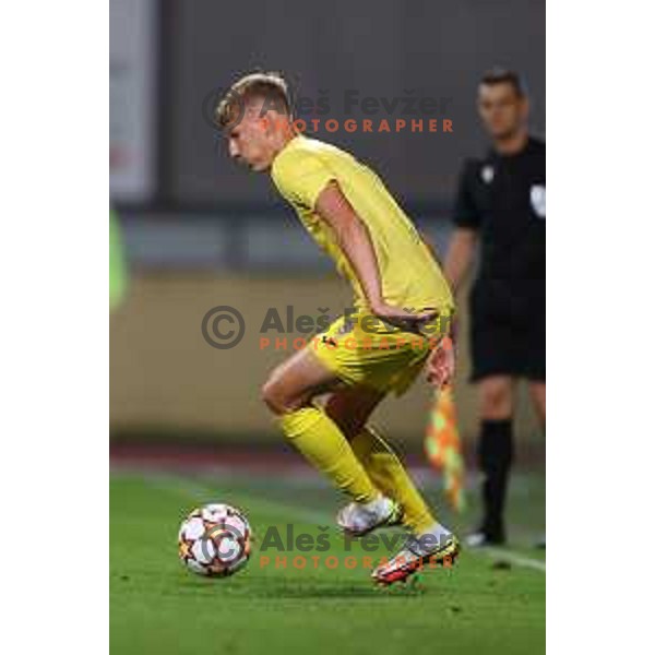 In action during UEFA Youth league football match between Domzale (SLO) and Empoli (ITA) in Domzale, Slovenia on September 29, 2021