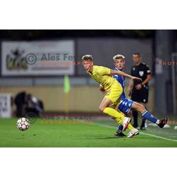 In action during UEFA Youth league football match between Domzale (SLO) and Empoli (ITA) in Domzale, Slovenia on September 29, 2021
