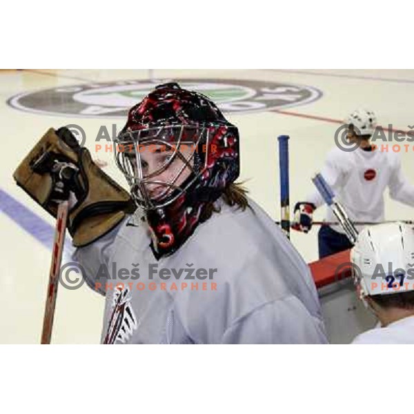 Robert Kristan of Slovenia ice-hockey team during practice before start of IIHF World championship 2008 in Metro Centre, Halifax, Nova Scotia, Canada 1st of May 2008. Photo by Ales Fevzer 