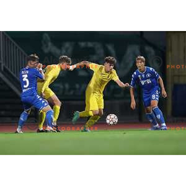 In action during UEFA Youth league football match between Domzale (SLO) and Empoli (ITA) in Domzale, Slovenia on September 29, 2021