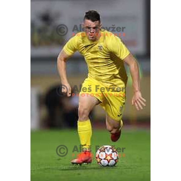In action during UEFA Youth league football match between Domzale (SLO) and Empoli (ITA) in Domzale, Slovenia on September 29, 2021