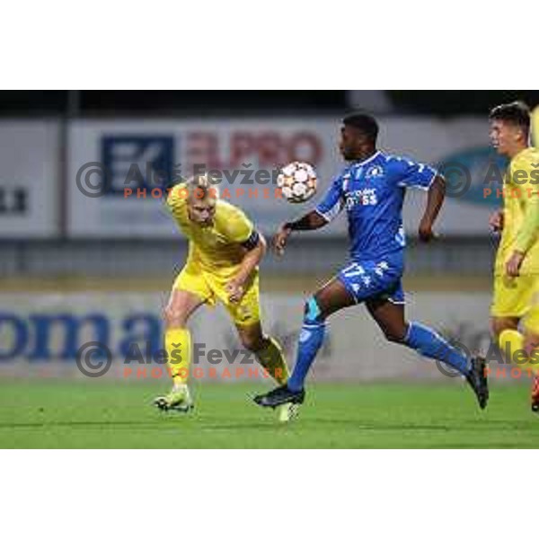 In action during UEFA Youth league football match between Domzale (SLO) and Empoli (ITA) in Domzale, Slovenia on September 29, 2021