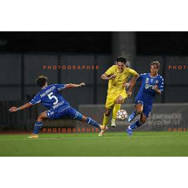 In action during UEFA Youth league football match between Domzale (SLO) and Empoli (ITA) in Domzale, Slovenia on September 29, 2021
