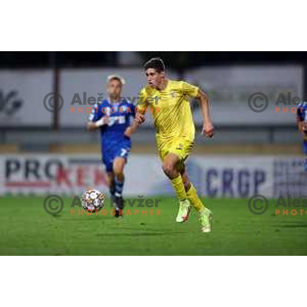 In action during UEFA Youth league football match between Domzale (SLO) and Empoli (ITA) in Domzale, Slovenia on September 29, 2021