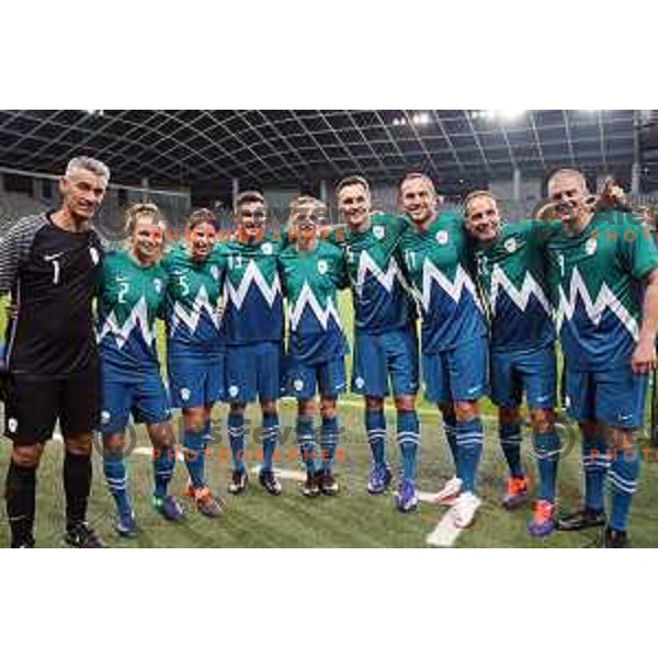 in action during Fundacija Miroslava Cerarja and OKS Charity football match in Arena Stozice, Ljubljana, Slovenia on October 1, 2021