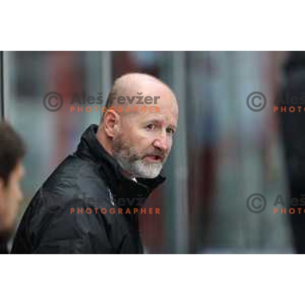 Head coach Nik Zupancic in action at Alps hockey league match between HDD Sij Acroni Jesenice and Asiago at Jesenice, Slovenia on October 5, 2021