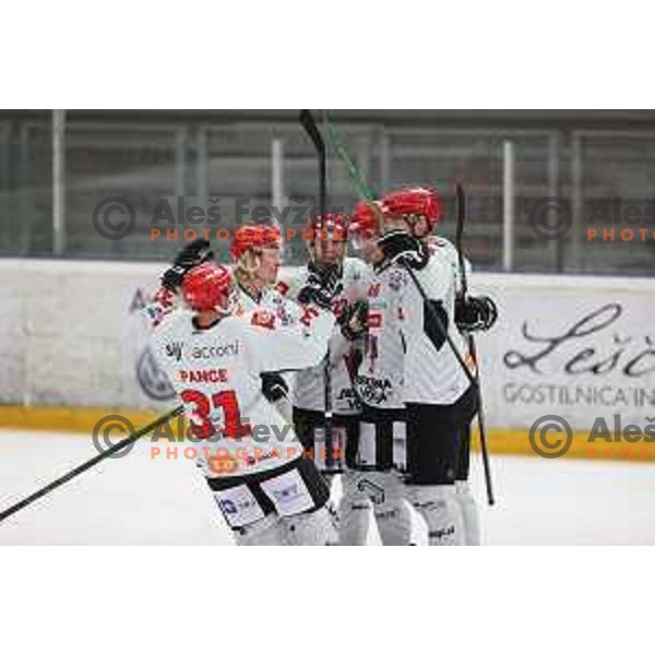 in action at Alps hockey league match between HDD Sij Acroni Jesenice and Asiago at Jesenice, Slovenia on October 5, 2021