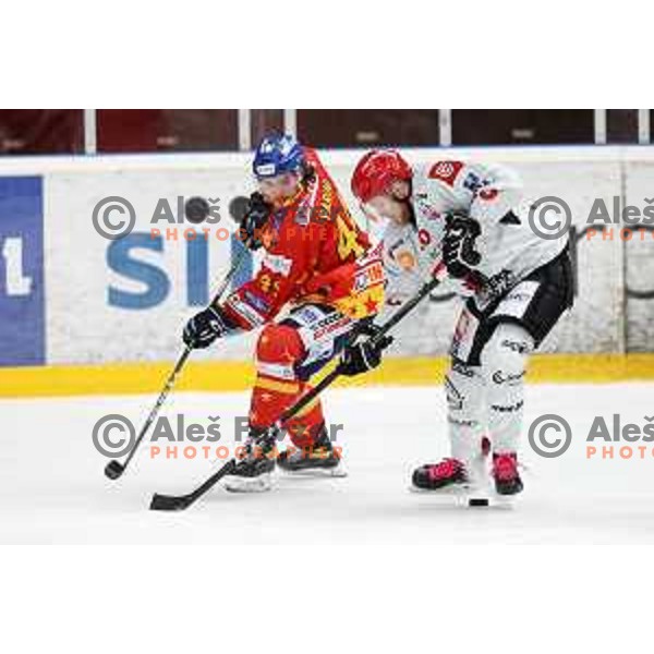 in action at Alps hockey league match between HDD Sij Acroni Jesenice and Asiago at Jesenice, Slovenia on October 5, 2021