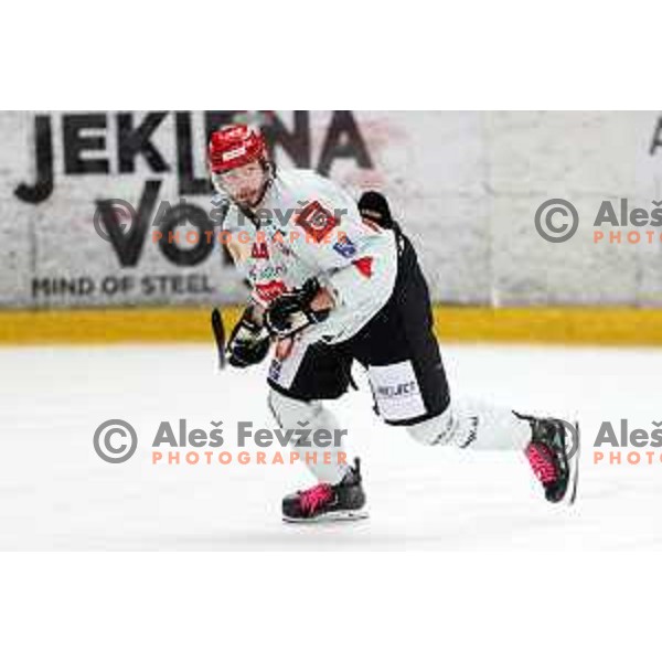 David Planko in action at Alps hockey league match between HDD Sij Acroni Jesenice and Asiago at Jesenice, Slovenia on October 5, 2021